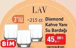 LAV DİAMOND KAHVE YANI SU BARDAĞI LAV DİAMOND KAHVE YANI SU BARDAĞI